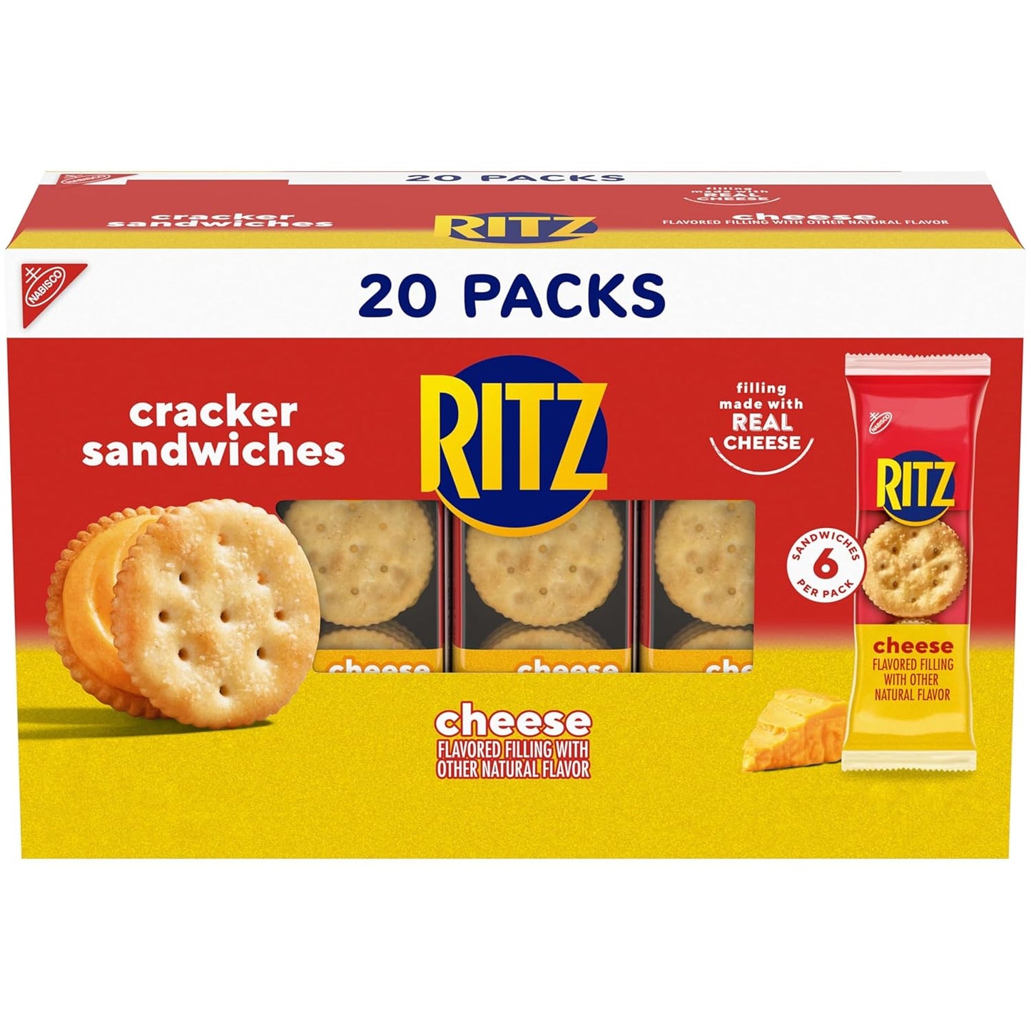 20 individually wrapped snack packs per box (6 cracker sandwiches per pack)