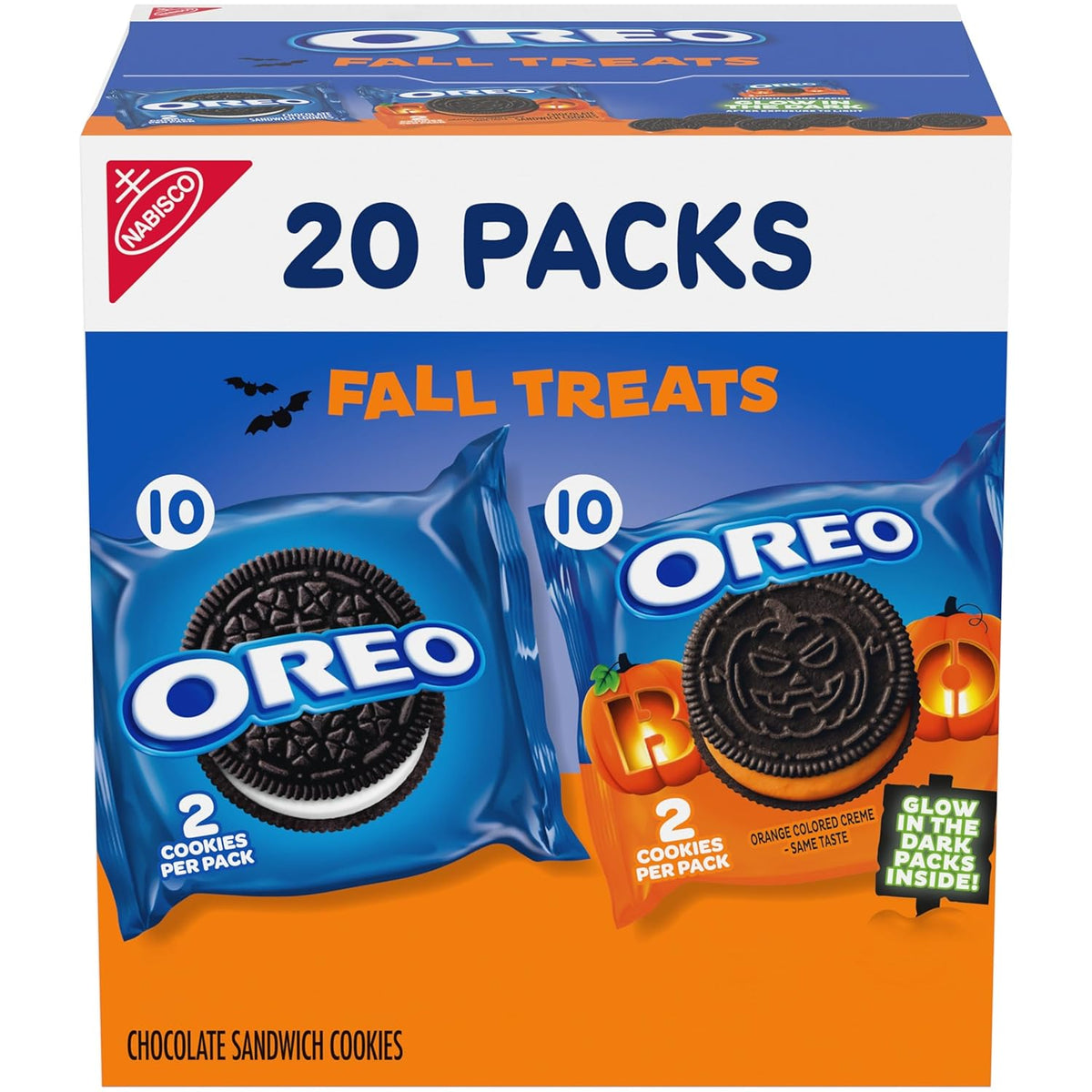 20 individually wrapped two-cookie snack packs