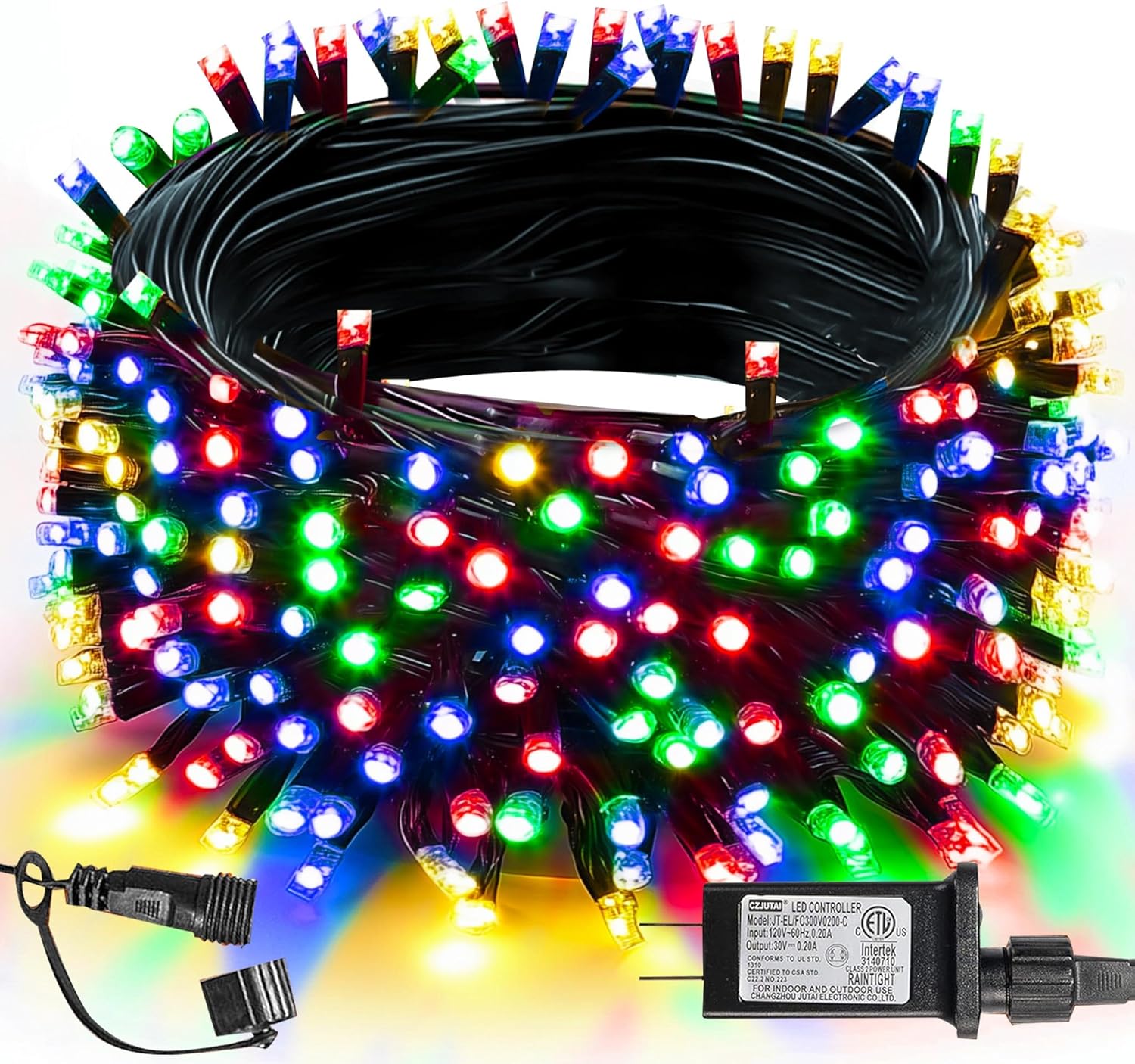 200 led count per strand (with 400 led variant available) over 66 ft of lighting length plus 10 ft lead wire