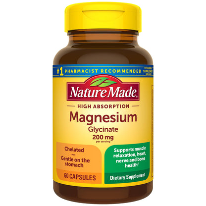 200 mg of chelated magnesium bisglycinate per two-capsule serving for high absorption