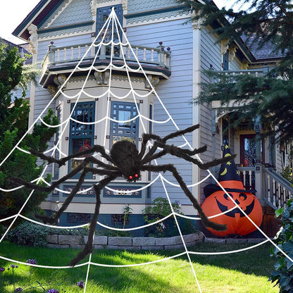 200" triangular giant spider web for large-scale coverage