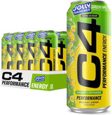 C4 Energy Drink Jolly Rancher Green Apple – Home Office Focus Boost, 200mg Caffeine Zero Sugar Pre-Workout for Late-Night Study Sessions