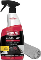 Weiman Cooktop Cleaning Spray with Microfiber Cloth – Streak-Free Glass Stovetop Care for a Polished Modern Kitchen Aesthetic