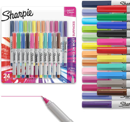24-count assortment with 5 exclusive color burst shades plus 19 classic sharpie colors