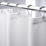 AmazerBath Waffle Weave Shower Curtain – Spa-Style Bathroom Decor Refresh, Heavy Duty Polyester Drape 72x72