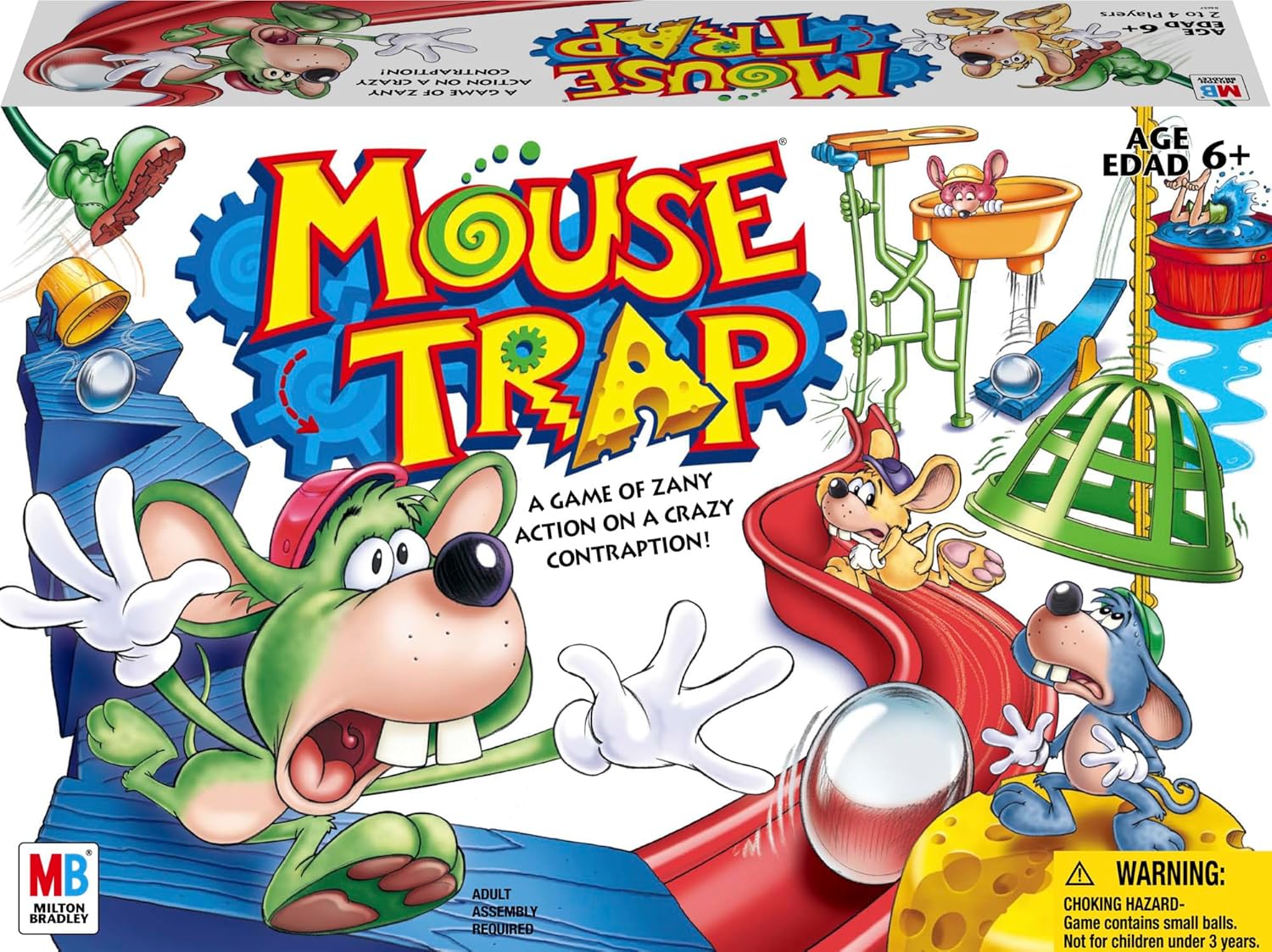 25-piece buildable mouse trap contraption with 2 metal balls and rubber band