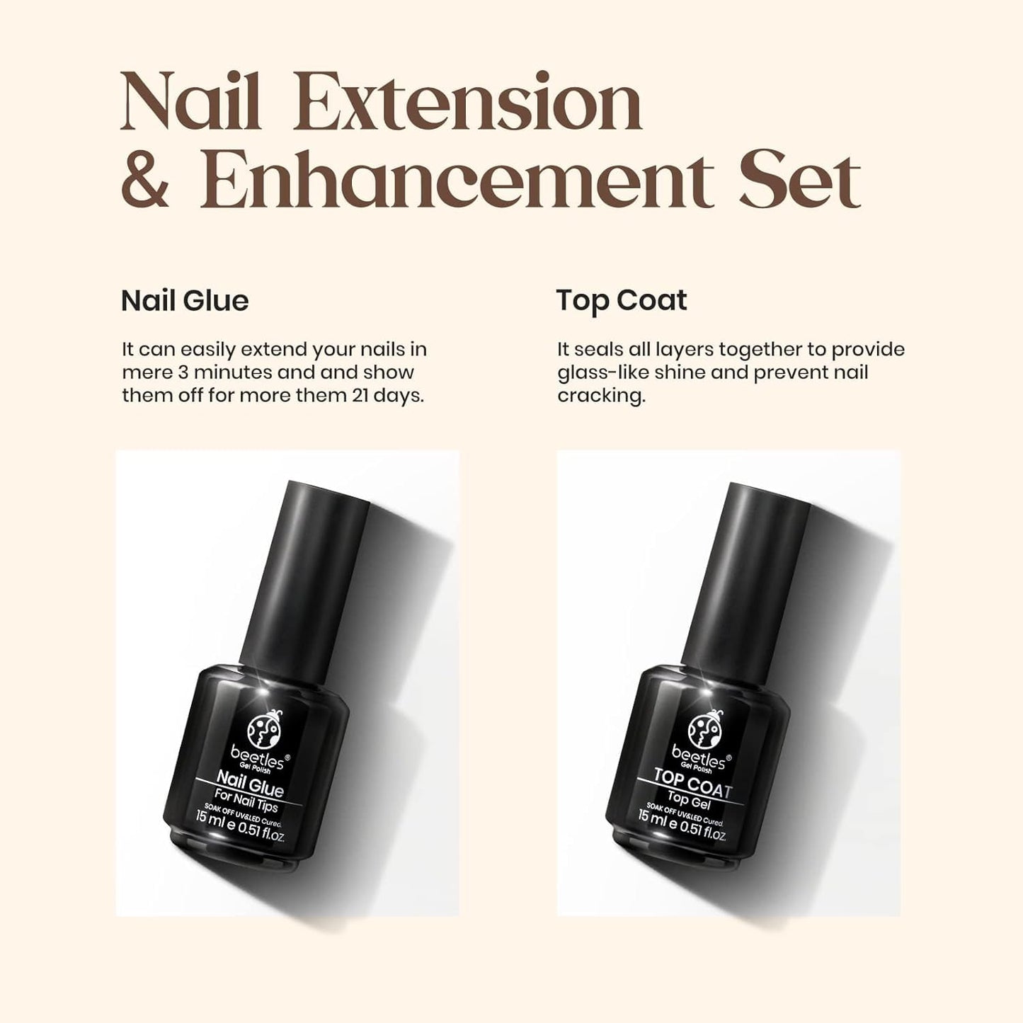 26 product variants covering multiple nail shapes (square, almond, squaval), sizes (s/m), and french tip color collections