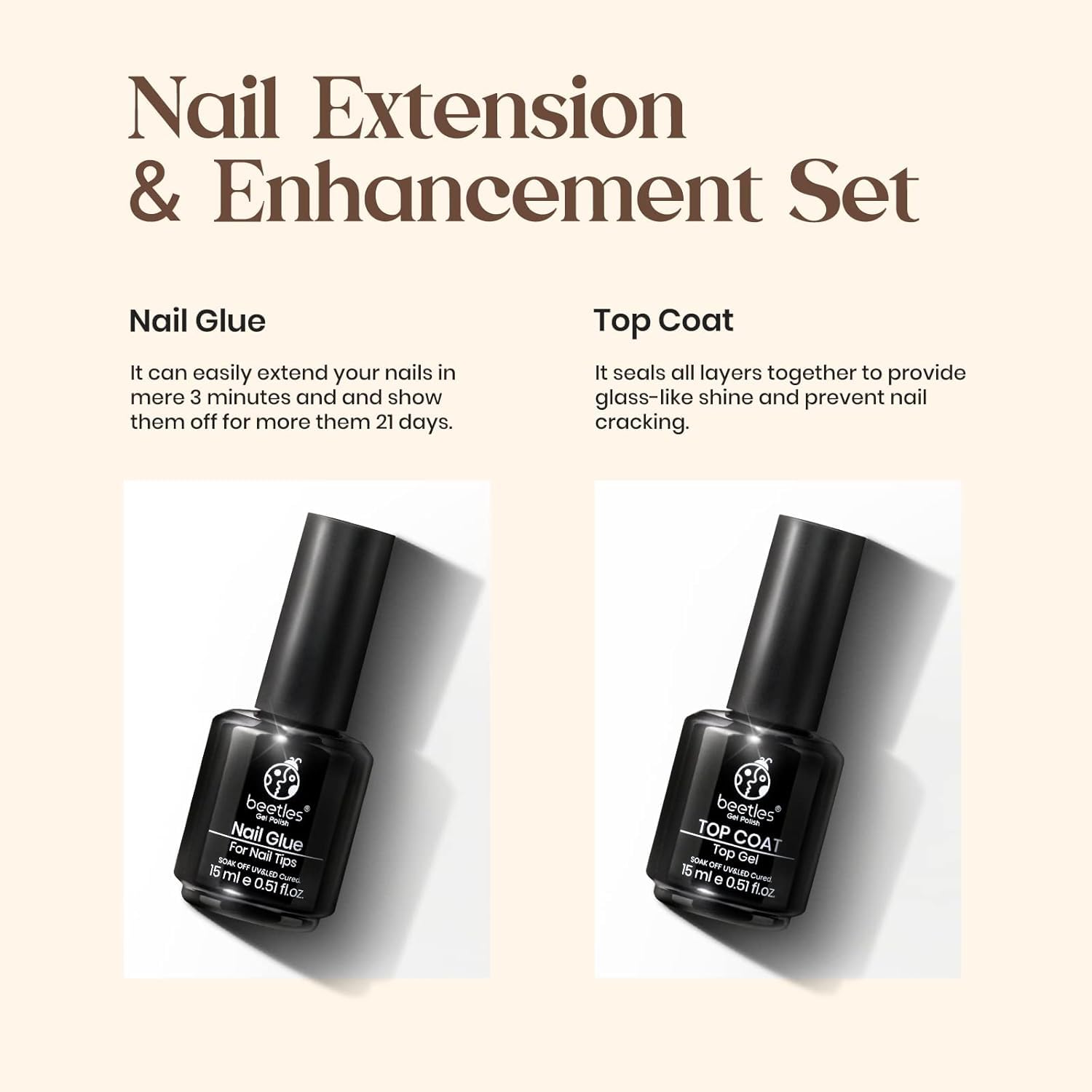 26 product variants covering multiple nail shapes (square, almond, squaval), sizes (s/m), and french tip color collections