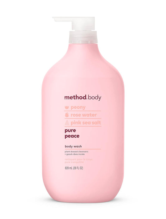 28 oz gel liquid body wash bottle in 13 scent variants spanning energizing, calming, fresh, and earthy profiles