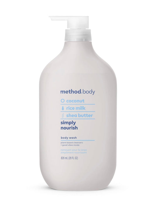 28 oz gel liquid body wash bottle in 13 scent variants spanning energizing, calming, fresh, and earthy profiles