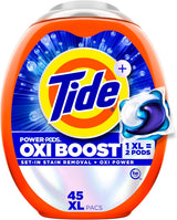 Tide Oxi Boost Power PODS Laundry Detergent Pacs for Busy Professionals, 2X Oxi Set-In Stain Removal for Work Uniforms and Office Wear
