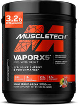 MuscleTech Vapor X5 Pre-Workout Powder for Women & Men – Miami Spring Break Flavor for Mind-Body Workout Rituals