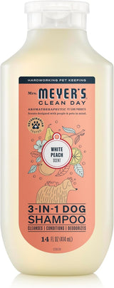 Mrs. Meyer's Clean Day 3-in-1 Dog Shampoo for a Calming At-Home Bath Ritual, White Peach & Sweet Chamomile