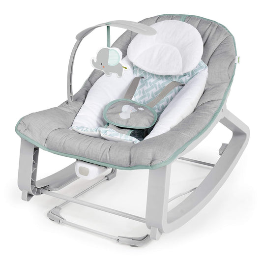 3-in-1 mode switching: bouncing, rocking, and stationary seat with rear kickstand