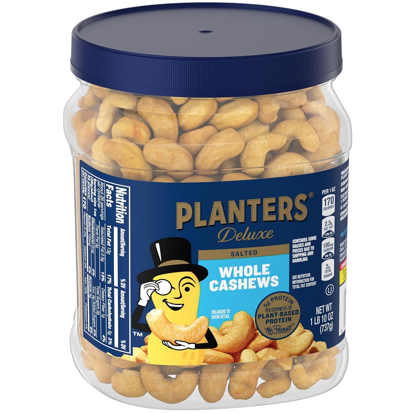 3-ingredient formula: cashews, sea salt, peanut oil