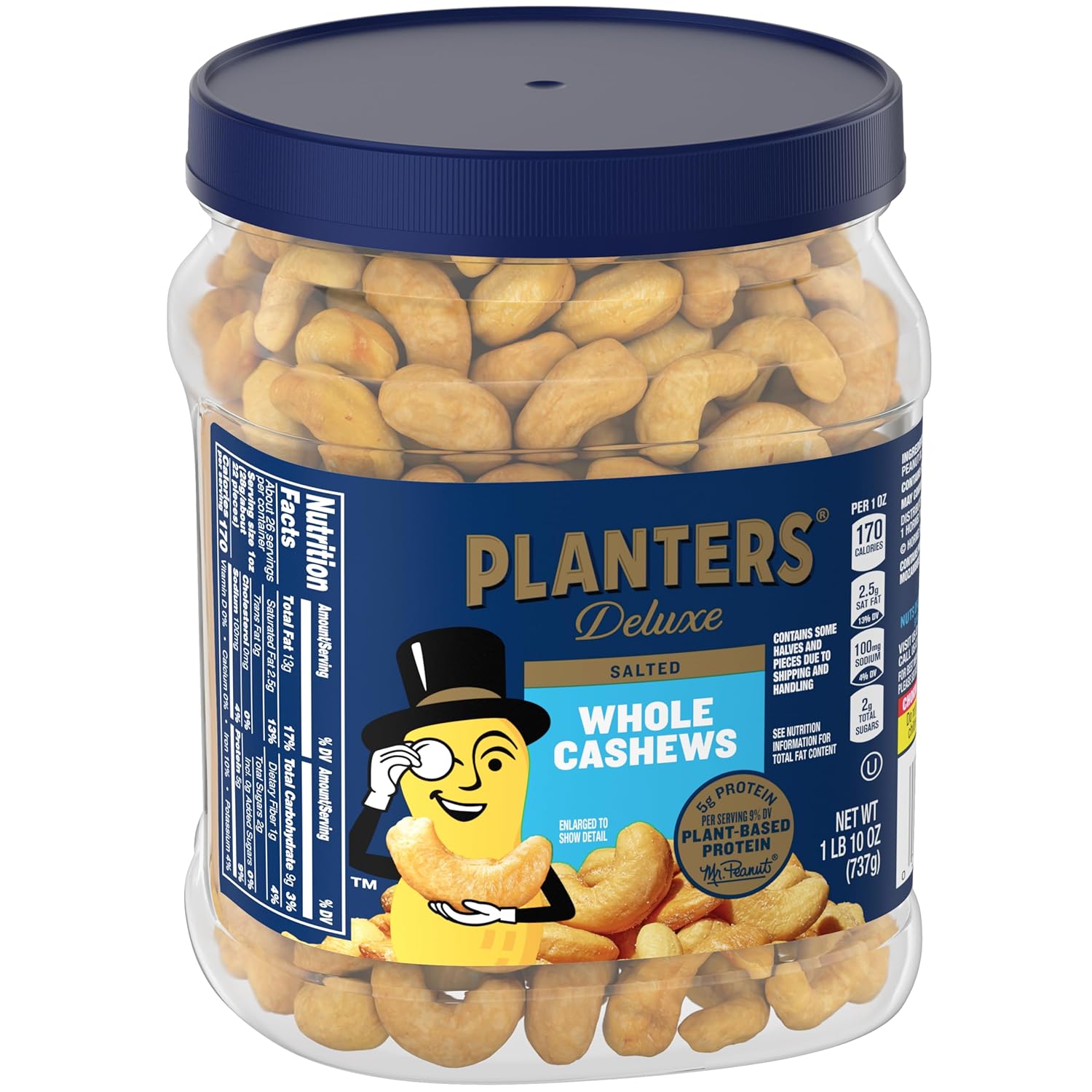 3-ingredient formula: cashews, sea salt, peanut oil