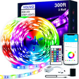 Lumiglow LED Strip Lights 300ft – RGB Color Changing Ambient Bedroom Decor with Music Sync and App Control
