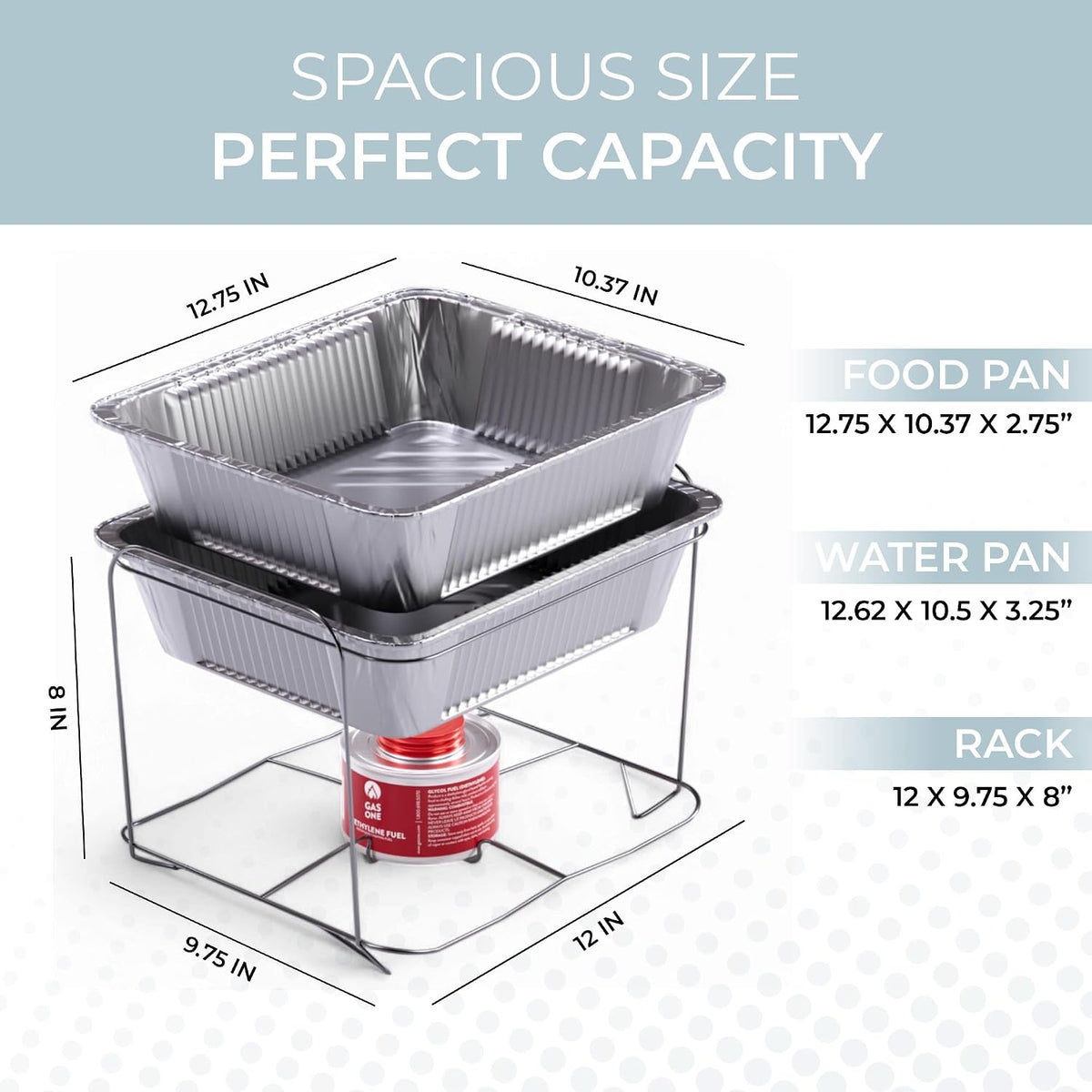 3 sets of serving utensils included for immediate buffet use