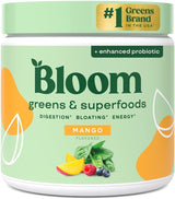Bloom Nutrition Superfood Greens Powder – Self-Care Daily Ritual for Women, Mango Gut Health Blend