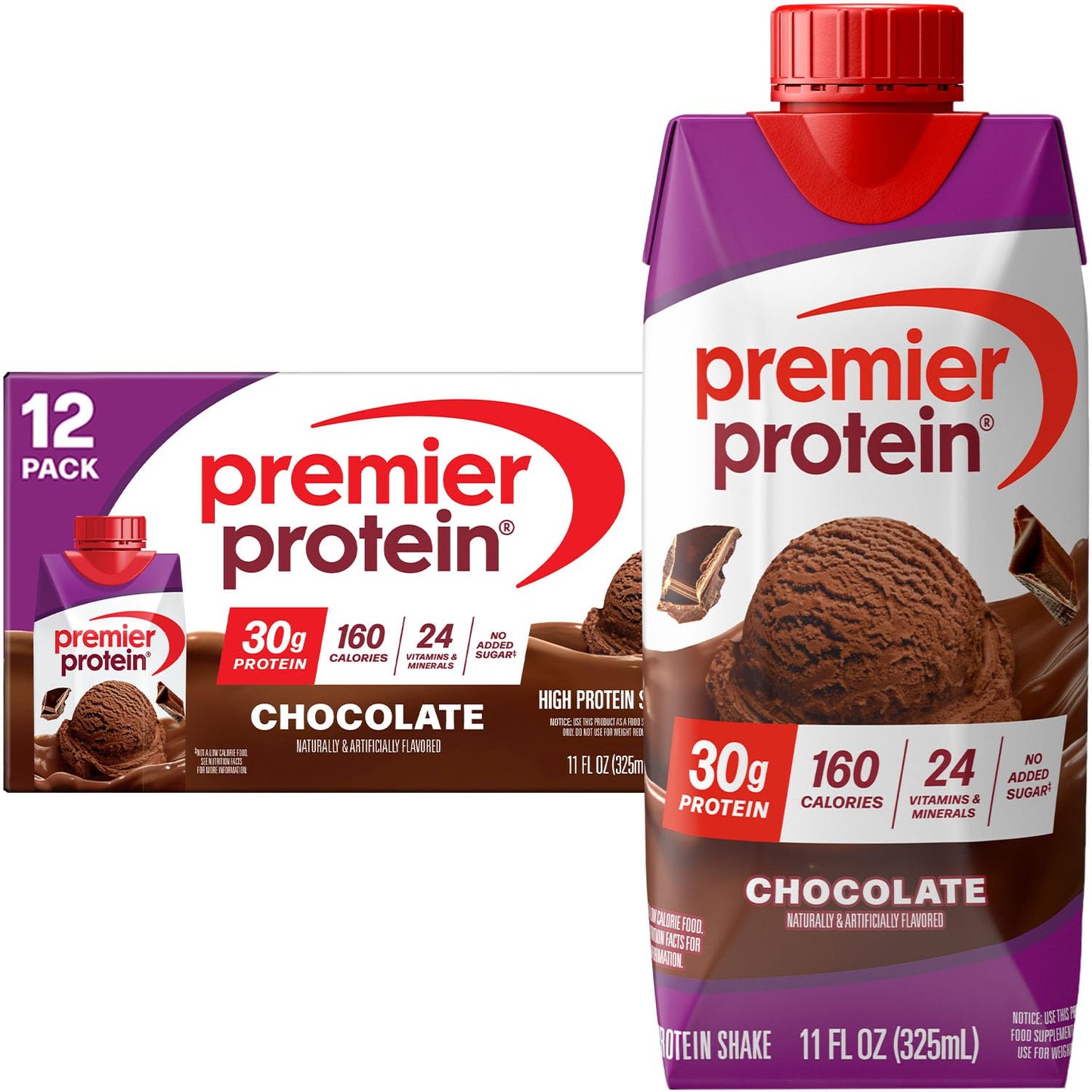 30g protein per 11 fl oz bottle from milk protein concentrate and calcium caseinate blend
