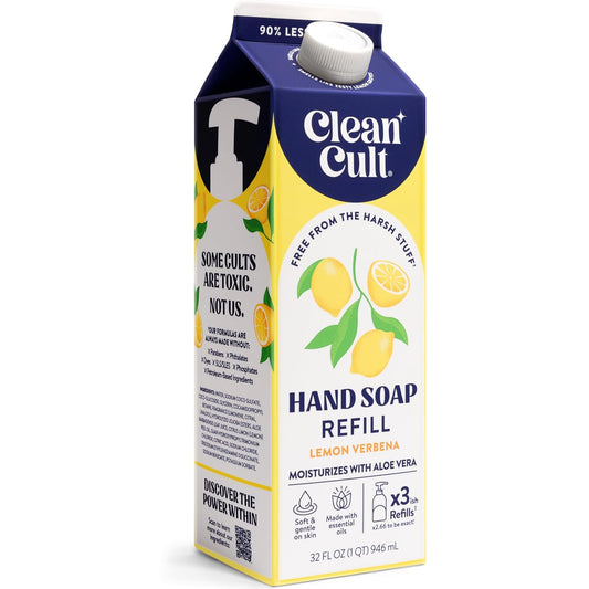 32 fl oz liquid hand soap refill in recyclable paper-based packaging