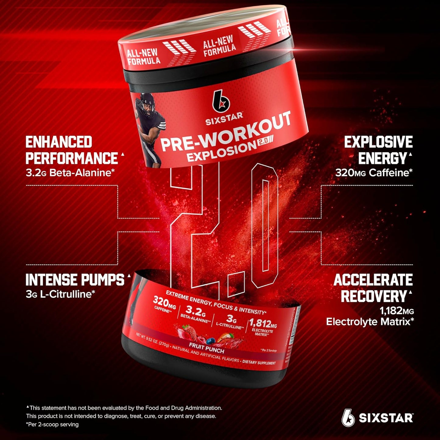 320mg caffeine anhydrous for energy, alertness, and focus