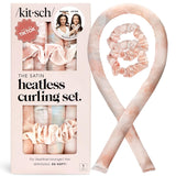 Kitsch Satin Heatless Curling Rod – Thoughtful Birthday Gift for Her, Heat-Free Overnight Hair Curler Set with Scrunchies