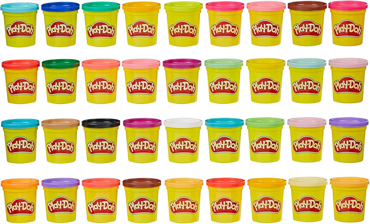 36 cans of 3-ounce play-doh modeling compound in assorted colors