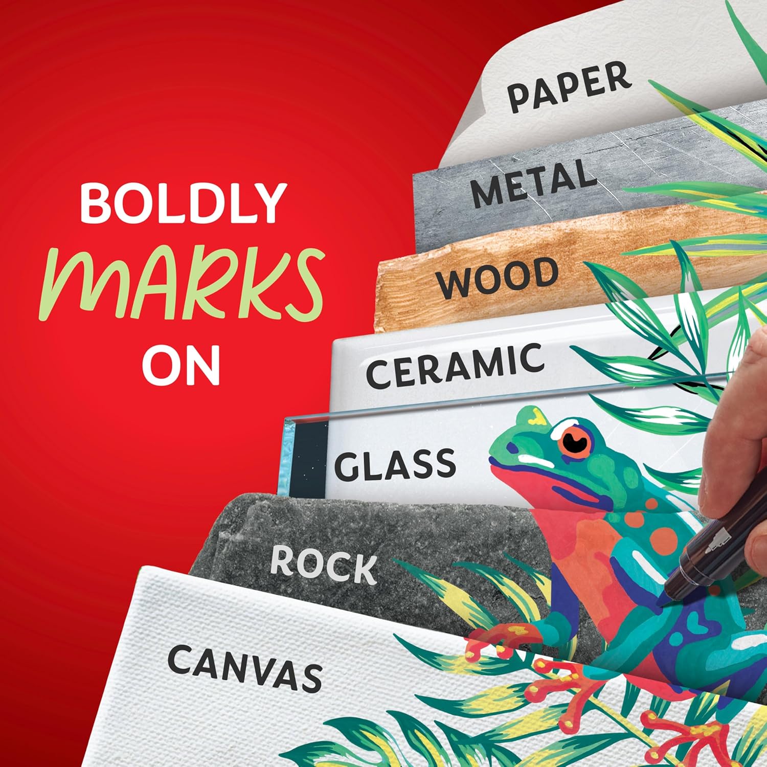 36 markers in assorted colors with brush, bullet, and fine point tips included