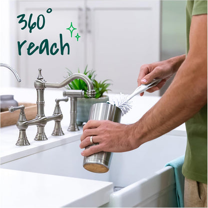 360-degree bristle coverage for fast, even cleaning