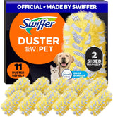 Swiffer Heavy Duty Pet Duster Refills – Bedroom & Living Room Allergen Removal for Cat and Dog Owners, Febreze Scent, 11 Count