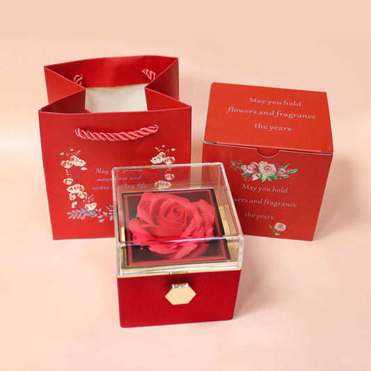 360-degree rotating rose mechanism that opens a hidden drawer