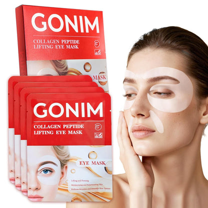 360° e-shaped patch design covering full eye contour including under-eyes, eye sockets, and smile line corners