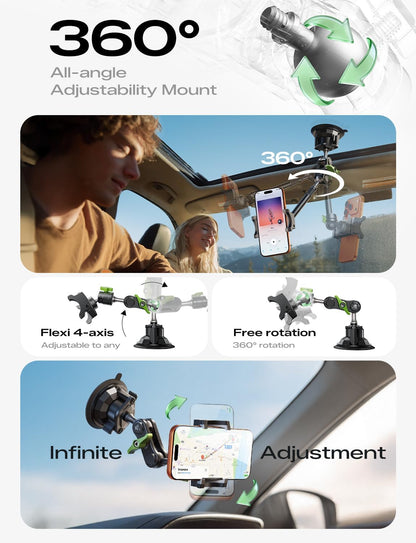 360° rotating ball joint for portrait/landscape viewing