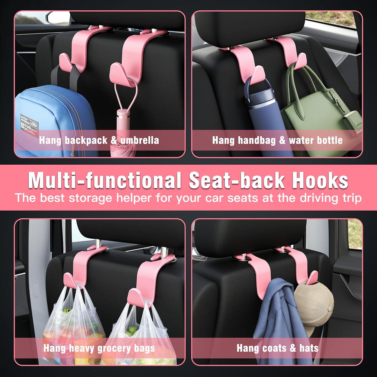 360° rotating hook head for front-facing or back-facing access