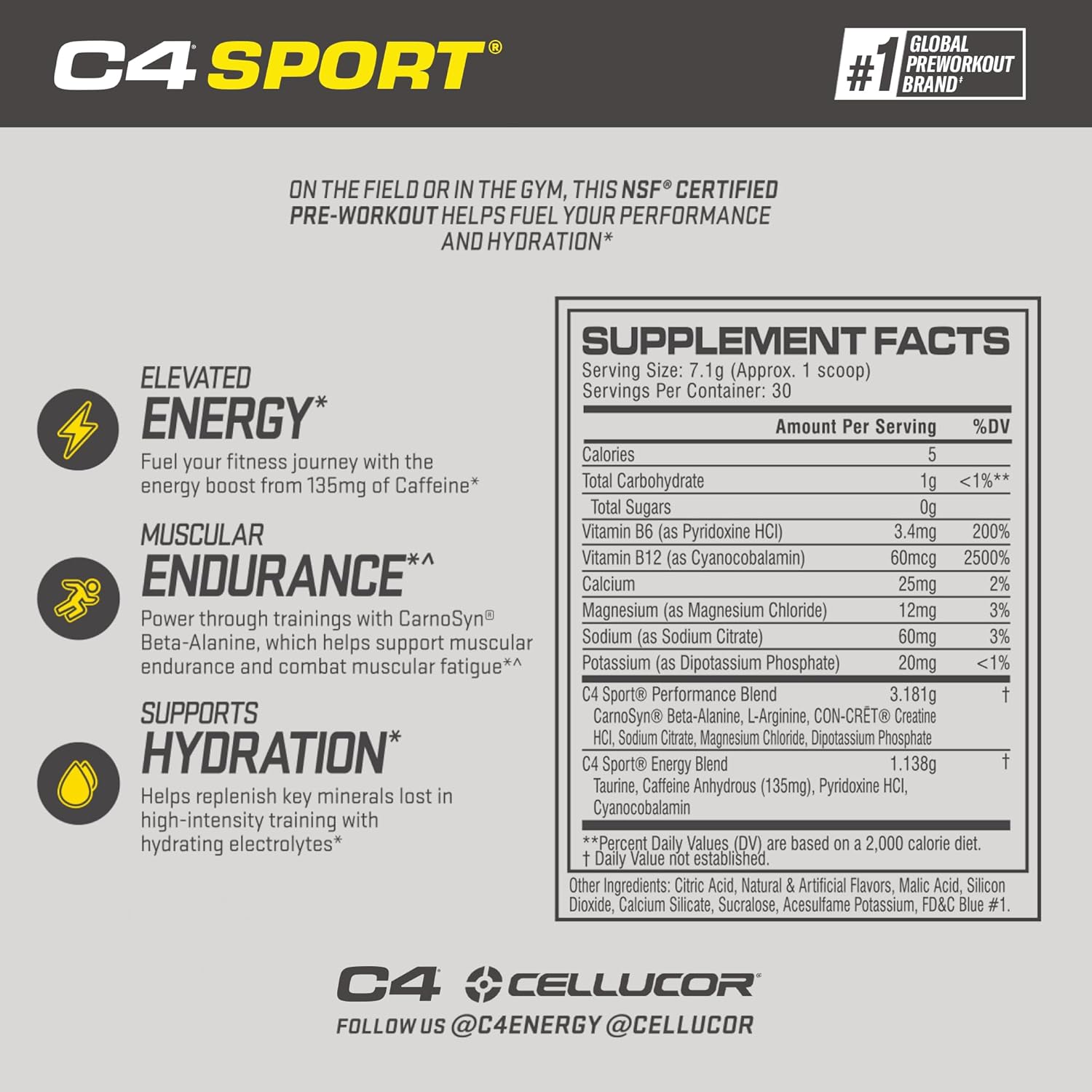 3g performance blend including carnosyn beta-alanine, creatine, l-arginine, and taurine