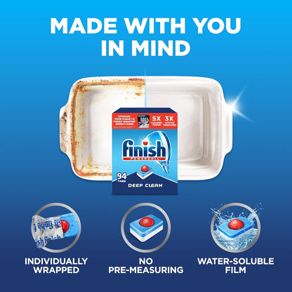 3x concentrated cleaning power vs. regular finish powder