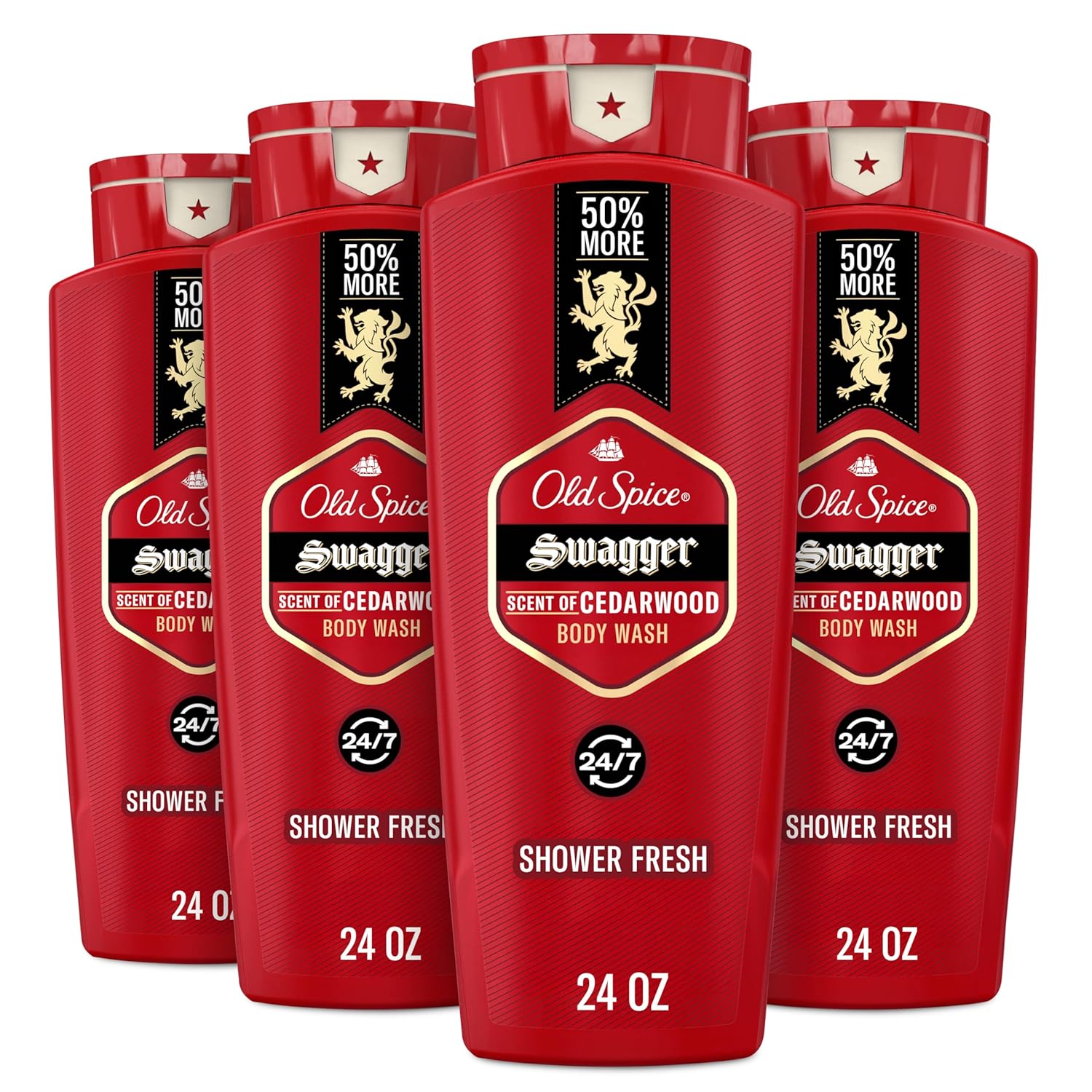 3x defense technology combining deep cleansing, rich lather, and lasting scent