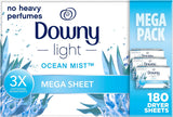 Downy Light Dryer Sheets – Bedroom Wind-Down Ritual, Gentle Scent for Sensitive Skin