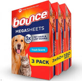 Bounce Pet Hair and Lint Guard Dryer Sheets for Sensitive Skin Laundry, Perfume-Free Softening Care