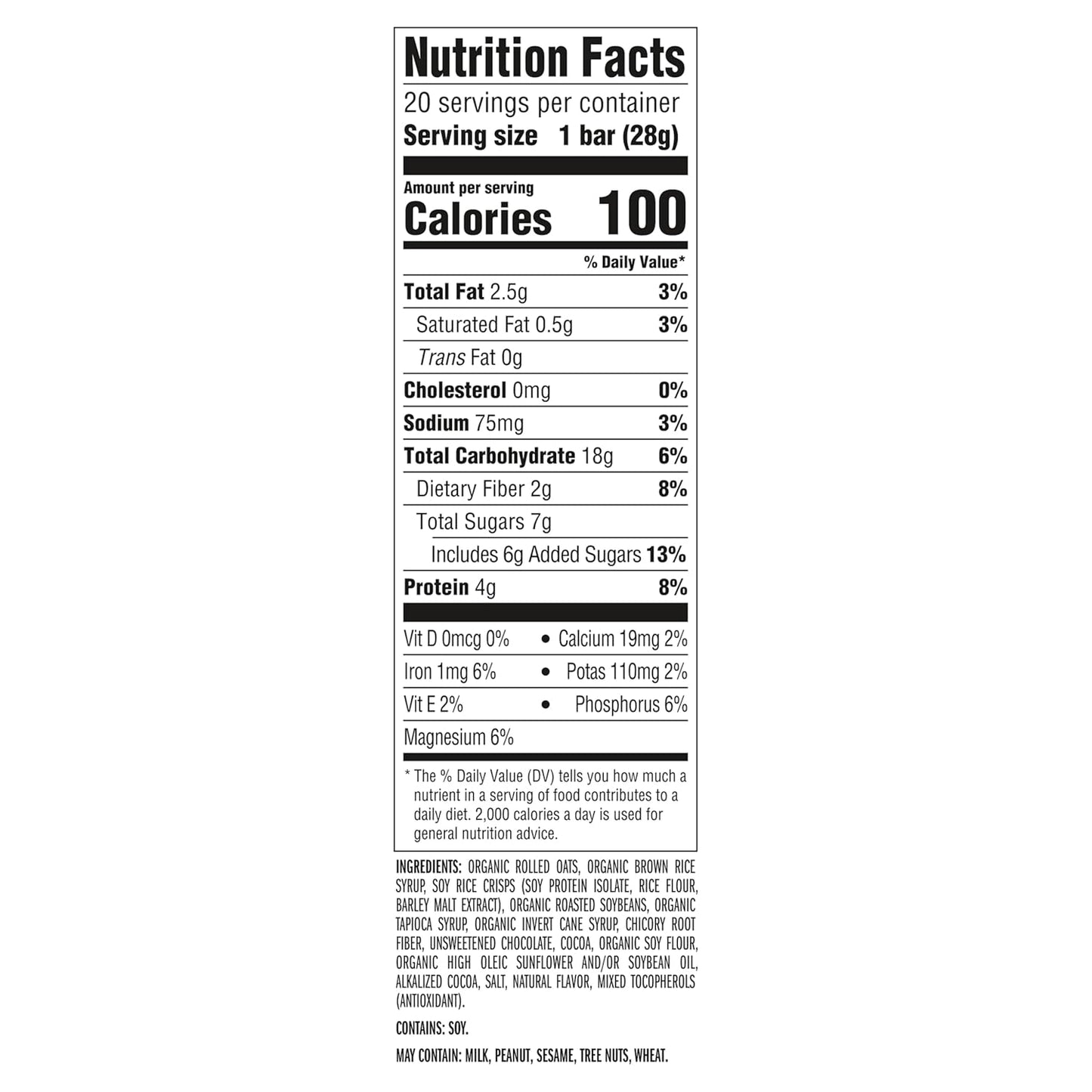 4-5g plant-based protein per bar