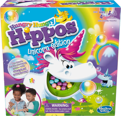 4 chomping unicorn characters named bubbles, twinkle, dazzle, and sparkle for character attachment
