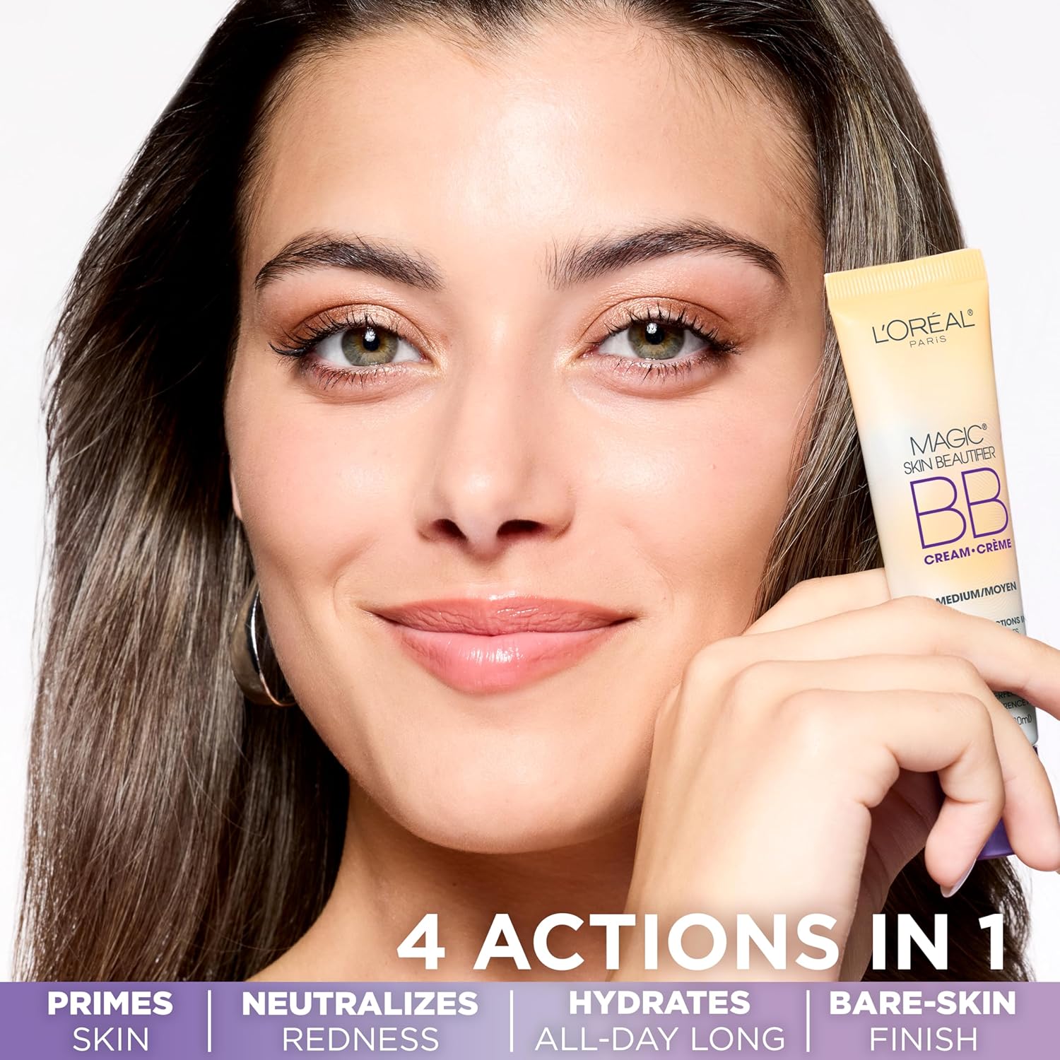 4-in-1 multifunctional formula: primes, color-corrects, hydrates, and perfects