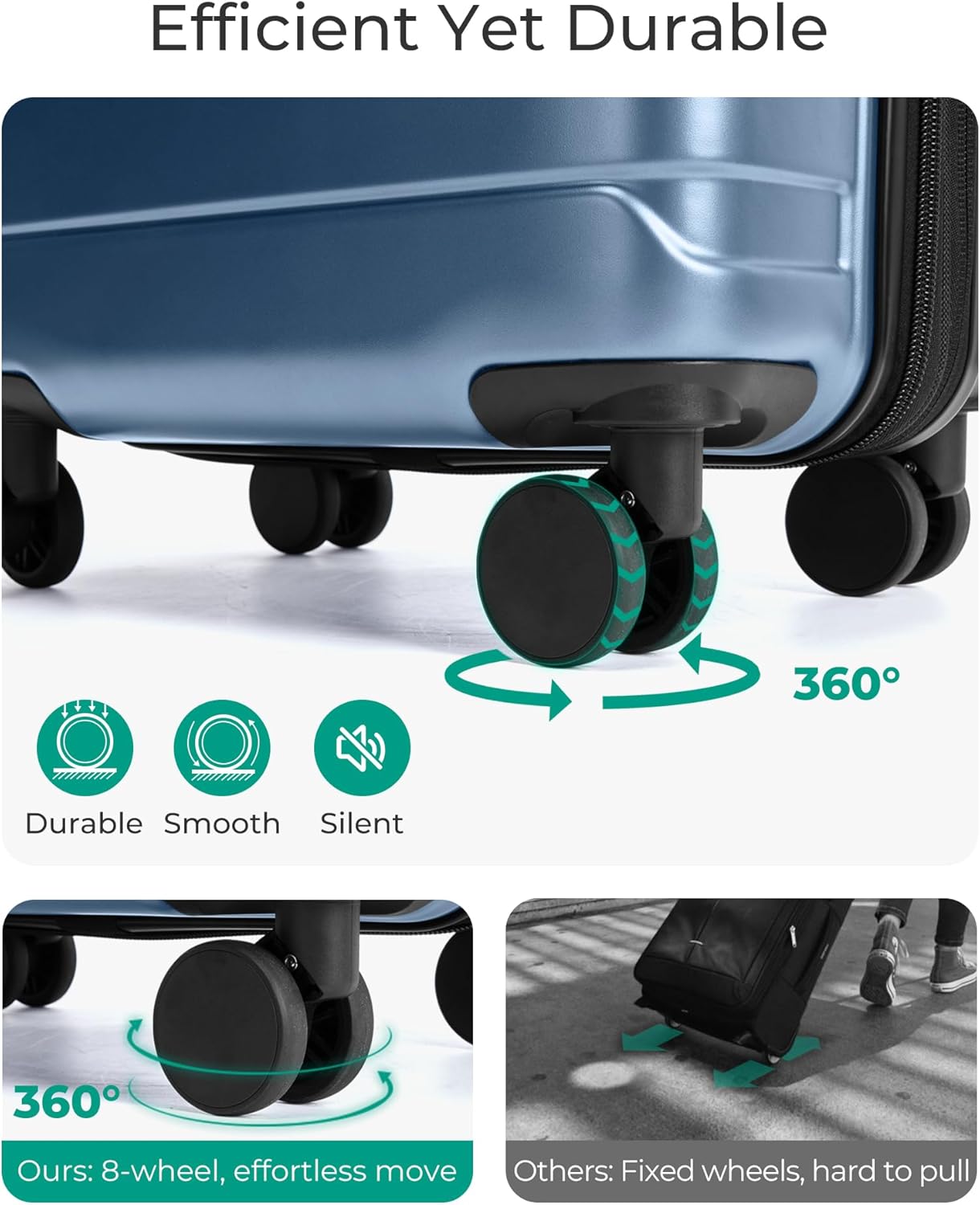 4-level adjustable aluminum telescopic handle plus soft silicone top and side carry handles