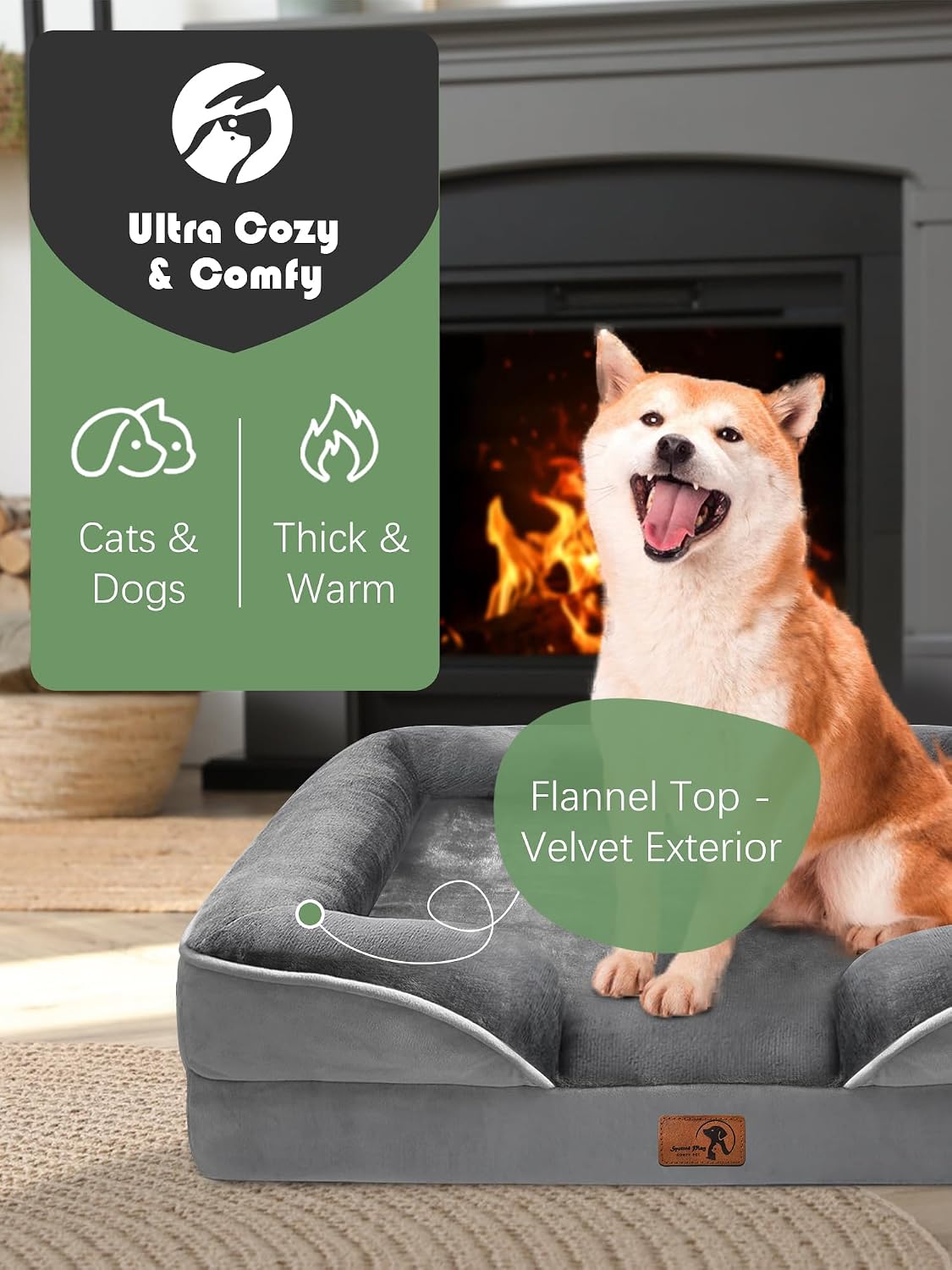 4-sided bolster design with lowered front entrance