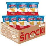 Ruffles Cheddar & Sour Cream Potato Chips 1oz Bags 40 Count Bulk Pack for Kids School Lunches & After-School Snacks