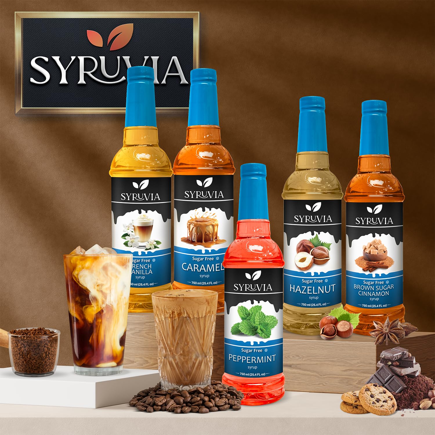 42 flavor variants spanning nutty, dessert, fruit, spiced, and cocktail profiles