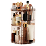LuxeVue 8-Layer Rotating Beauty Display – Modern Vanity Organizer for Bedroom Decor, Clear Acrylic Finish