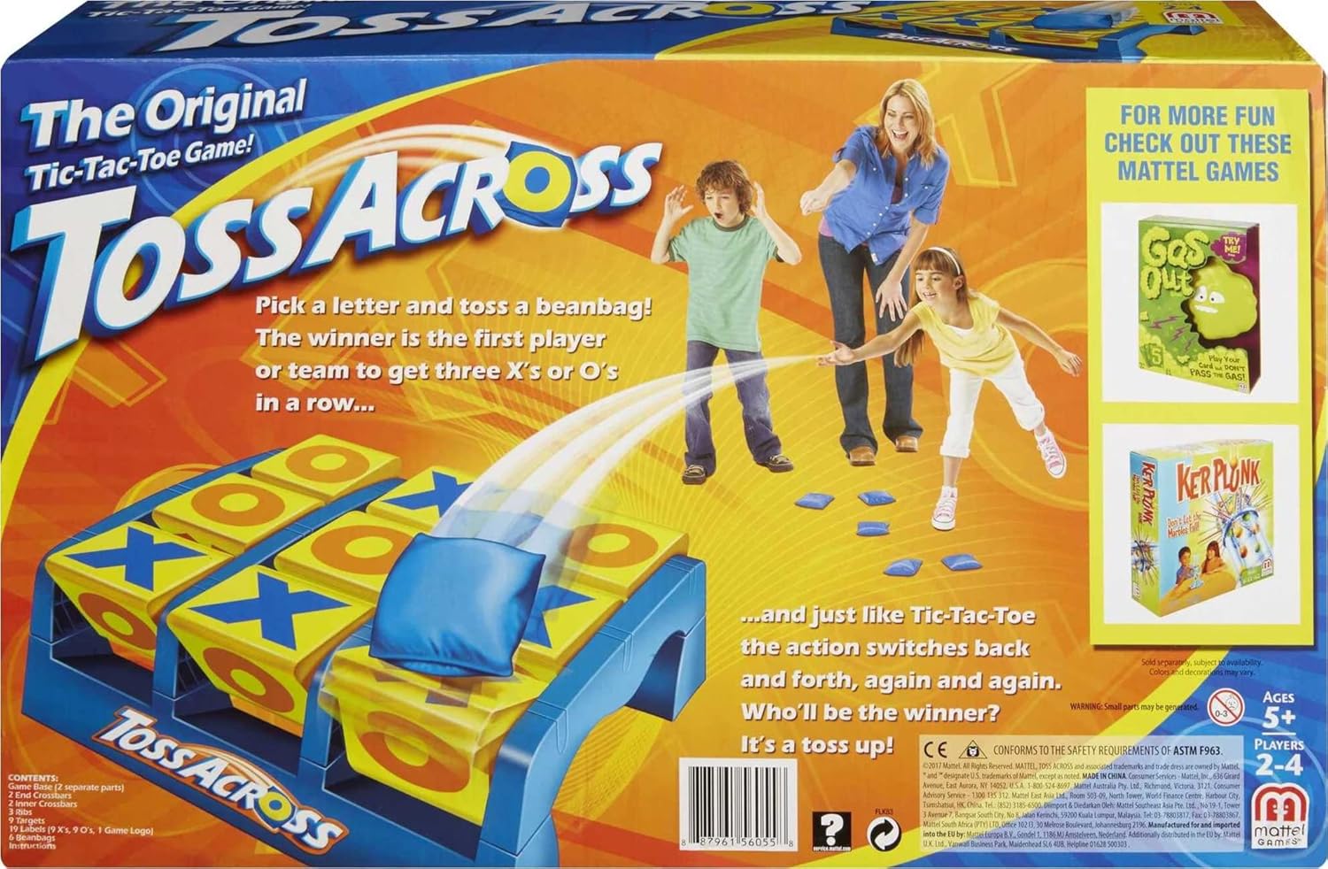 43-piece set including 6 beanbags, 9 targets, 20 x/o labels, and assembly crossbars