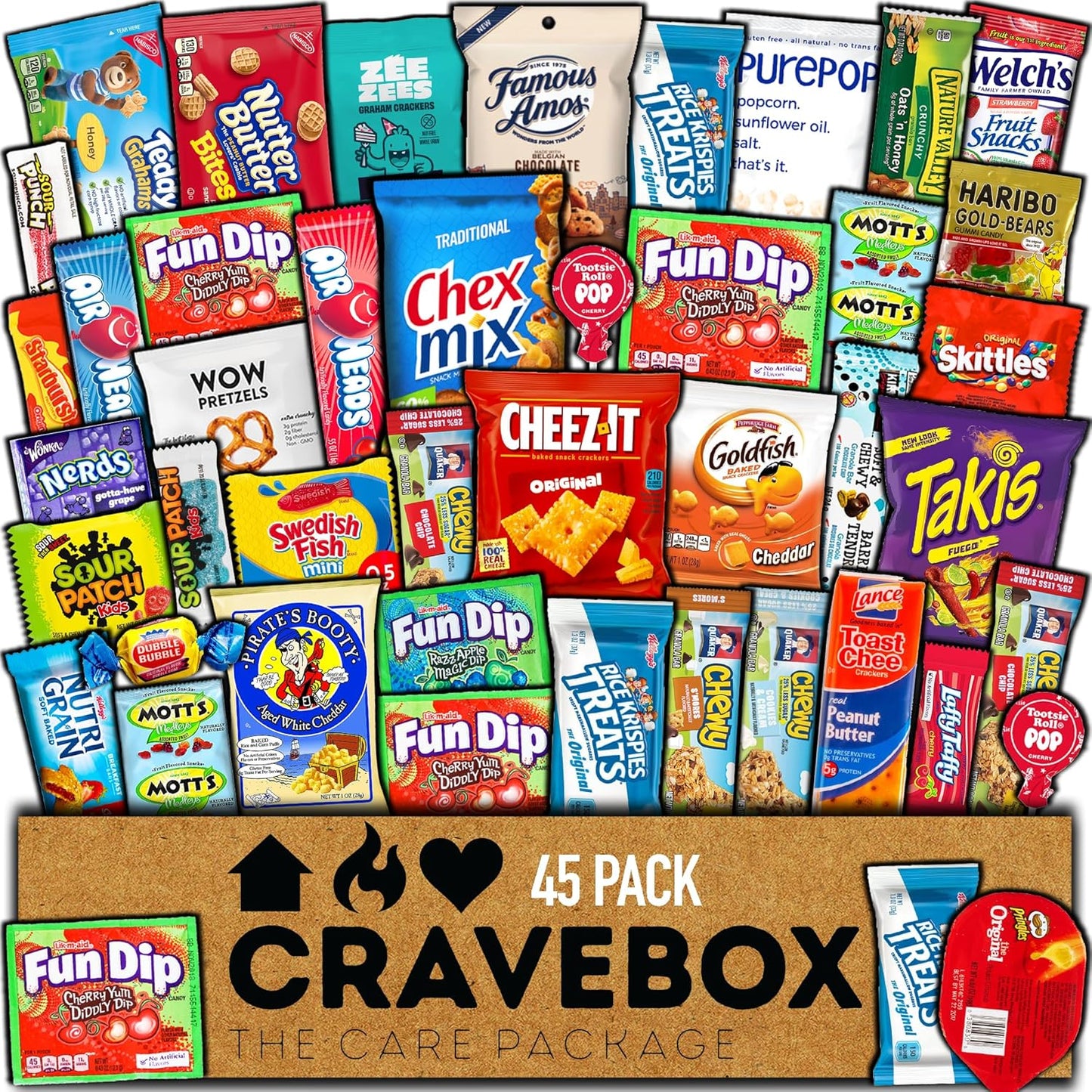 45-count assortment of individually wrapped snacks